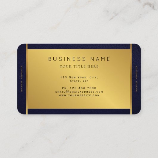 モノグラムプロフェッショナルラックスダーク&金ゴールドサークルロゴ 名刺 (裏面)