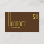 モノグラムプロフェッショナル入りプレインチョコレートブラウン 名刺 (正面)