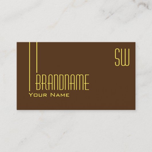 モノグラムプロフェッショナル入りプレインチョコレートブラウン 名刺 (正面)