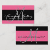 モノグラムプロフェッショナル名刺ピンクシルバー 名刺 (正面/裏面)