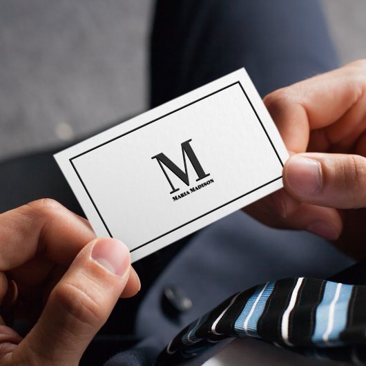 モノグラムプロフェッショナル白黒モダン 名刺