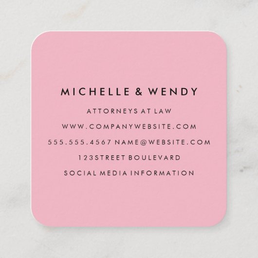 モノグラムプロフェッショナル エレガント スクエア名刺 (裏面)