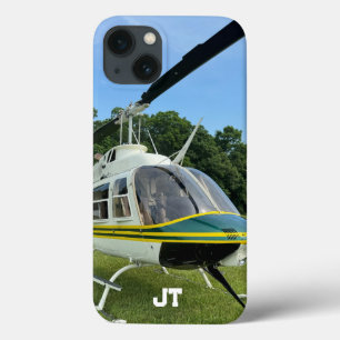 モノグラムヘリコプター写真 クールでスタイリッシュな航空 iPhone 13ケース