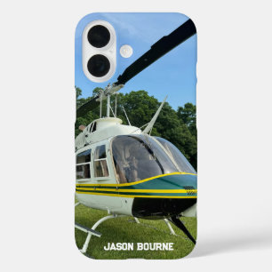 モノグラムヘリコプター写真 クールでスタイリッシュな航空 iPhone 16ケース