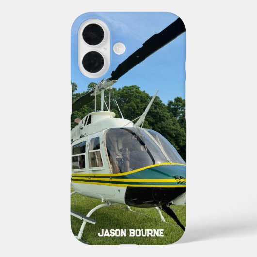 モノグラムヘリコプター写真 クールでスタイリッシュな航空 Case-Mate iPhoneケース (裏面)