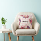モノグラムベビーガールフローラ装飾用クッション クッション (椅子)