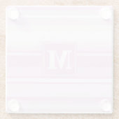 モノグラムベビーピンクストライプ色 ガラスコースター (裏面)