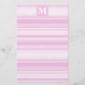 モノグラムベビーピンクストライプ色 便箋 (正面)