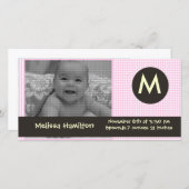 モノグラムベビーフォトカード 案内状 (正面/裏面)
