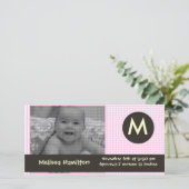 モノグラムベビーフォトカード 案内状 (スタンド正面)