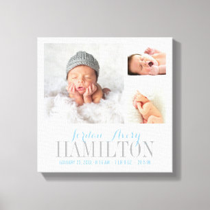 モノグラムベビーフォトコラージュキャンバスプリントプリント キャンバスプリント