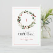 モノグラムベリーピネコンリースメリークリスマス シーズンカード (スタンド正面)