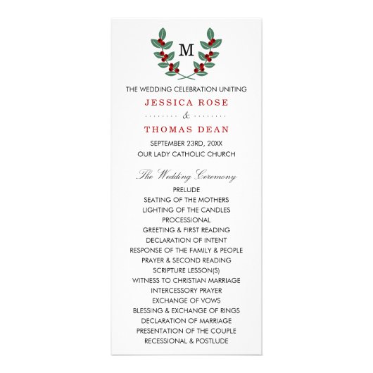 モノグラムベリーブッシュ結婚のコレクションプログラム ラックカード (正面)