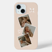 モノグラムベージュのカスタム3枚フォトコラージュ Case-Mate iPhoneケース (裏面)