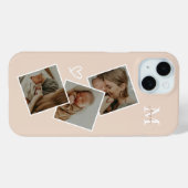 モノグラムベージュのカスタム3枚フォトコラージュ Case-Mate iPhoneケース (裏面 (横))