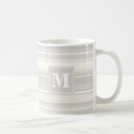 モノグラムベージュストライプ コーヒーマグカップ