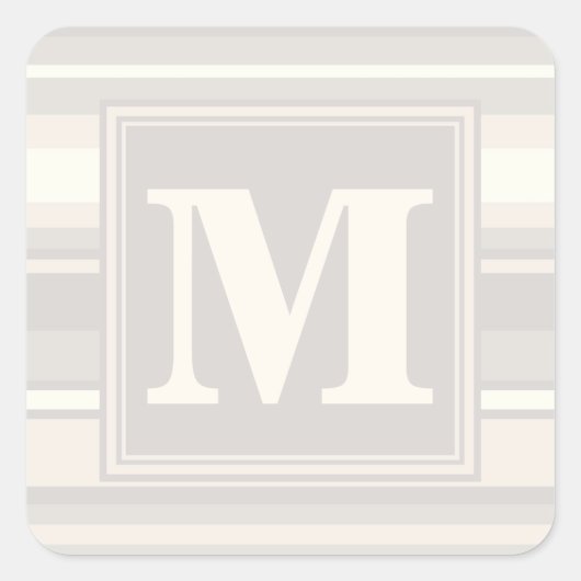 モノグラムベージュストライプ スクエアシール (正面)