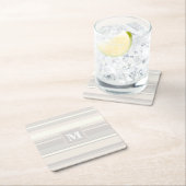 モノグラムベージュストライプ スクエアペーパーコースター (インサイチュ)