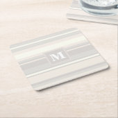 モノグラムベージュストライプ スクエアペーパーコースター (アングル)