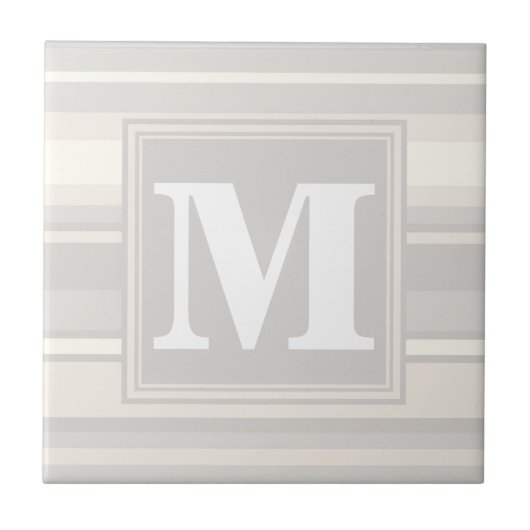 モノグラムベージュストライプ タイル (正面)