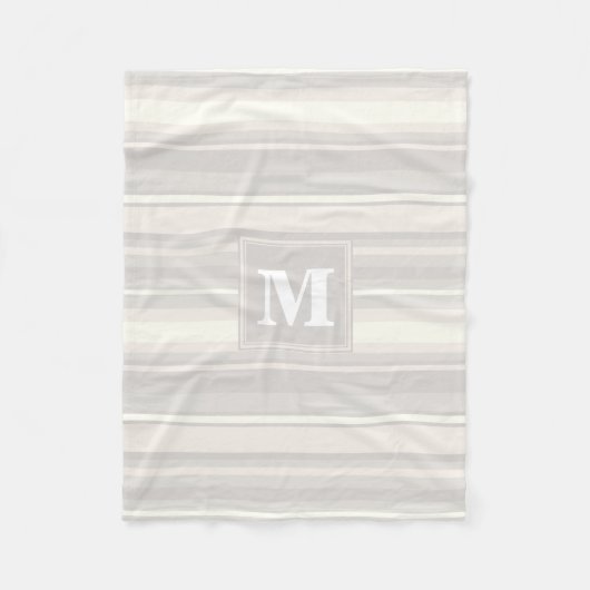 モノグラムベージュストライプ フリースブランケット (正面)