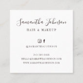 モノグラムベージュタフテッドパターンヘアとメイクアップ スクエア名刺 (裏面)