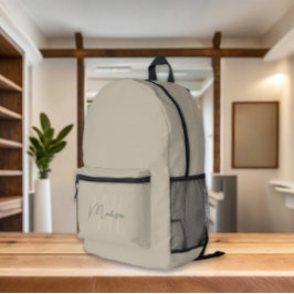 モノグラムベージュモダンミニマル プリントバックパック