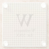 モノグラムベージュラストバッファロープレイド素朴カントリー ガラスコースター (裏面)