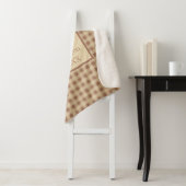 モノグラムベージュラストバッファロープレイド素朴カントリー シェルパブランケット (インサイチュ)