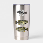 モノグラムベース魚釣りクールスポーツラルゲマス 保温保冷タンブラー (正面)