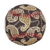 モノグラムペイズリースタイル背景 野球ボール (正面)