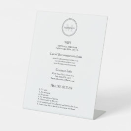 モノグラムホスピタリティホテルゲストWifiとルール 台座サイン