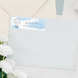 モノグラムホットエアバルーンテディベア雲ブルー ラベル