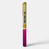 モノグラムホットピンクと金ゴールドメッシュ Case-Mate iPhoneケース (裏面 / 左)