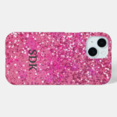 モノグラムホットピンクグリッタースパークルガーリーグラムトレンド Case-Mate iPhoneケース (裏面 (横))
