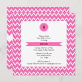 モノグラムホットピンクジグザグパターンブライダルシャワー 招待状 (正面/裏面)