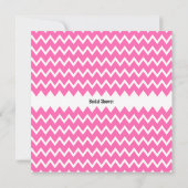 モノグラムホットピンクジグザグパターンブライダルシャワー 招待状 (裏面)