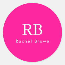 モノグラムホットピンクミニマエレガントリフェミニンアル ラウンドシール