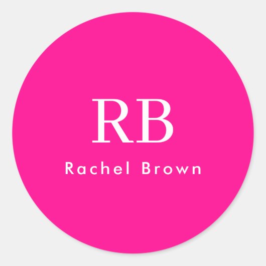 モノグラムホットピンクミニマエレガントリフェミニンアル ラウンドシール (正面)