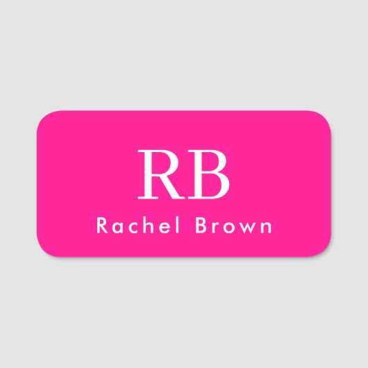 モノグラムホットピンクミニマエレガントリフェミニンアル 名札 (正面)