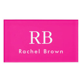 モノグラムホットピンクミニマエレガントリフェミニンアル 名札