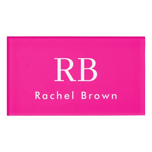モノグラムホットピンクミニマエレガントリフェミニンアル 名札 (正面)