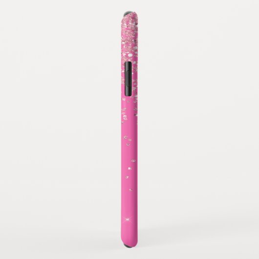 モノグラムホットピンク&グリッタースパークル Case-Mate iPhoneケース (裏面/右)