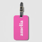 モノグラムホットピンク ラゲッジタグ (正面縦)