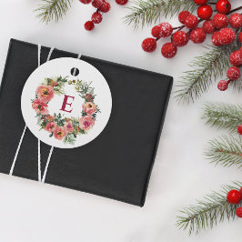 モノグラムホリデーシーズンピンクジョイリース植物学 フェイバータグ