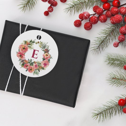 モノグラムホリデーシーズンピンクジョイリース植物学 フェイバータグ