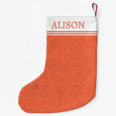 モノグラムホリデー付き降雪パターン スモールクリスマスストッキング (裏面)