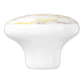 モノグラムホワイトと金ゴールドフェイク大理石 セラミックノブ (側面)