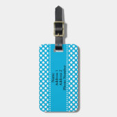 モノグラムホワイトアンドブルー水玉模様 ラゲッジタグ (正面縦)