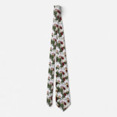 モノグラムホワイトオーキッドオーキッドフローラ花 ネクタイ (裏面)